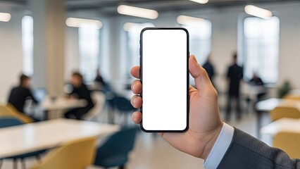 Smartphone Mockup in Modern Coworking Space