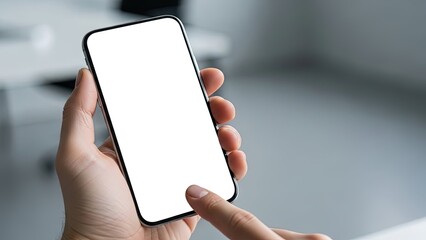 Minimal Business Phone Mockup on Gray Office Background