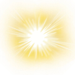 Obraz premium Golden Starburst Energy Light on Black Background