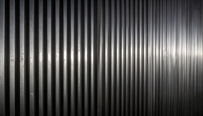 Corrugated metal wall with vertical ridges
