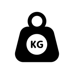 Kilogram weight measurement flat icon on white background, isolated vector illustration