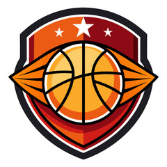 Orange Basketball Shield Logo