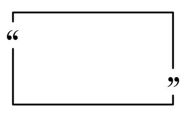 Quote speech message blank frame on white background, vector illustration