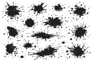 Black ink splashes. Grunge splatters. Abstract background