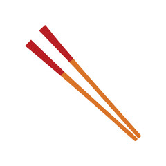 Chopsticks with colored tips illustrated in a clean flat dining utensil style Vector illustration