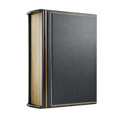 Hardcover book standing upright isolated on transparent background. Education and knowledge symbol for literature, study, library, publishing, academic learning, history.