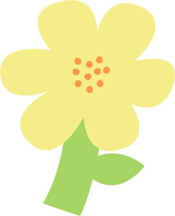 Cute Hand Drawn Flower in Yellow Pastel