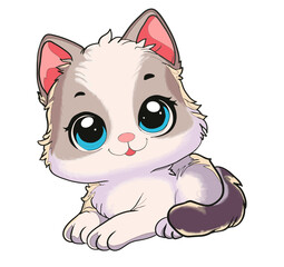 Cute kitten waits for her friends to play