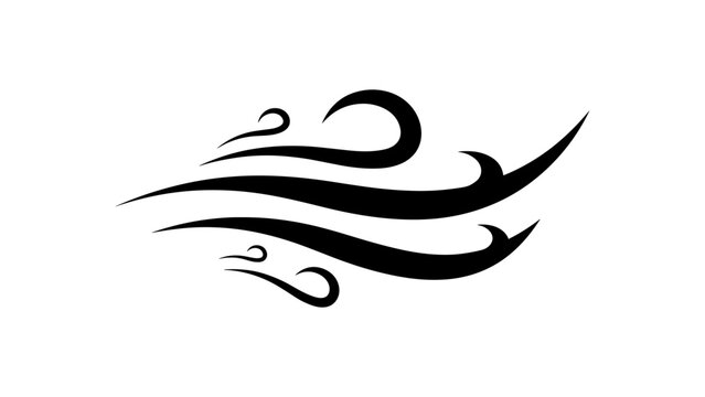 Stylized wind blow icon vector graphic 
