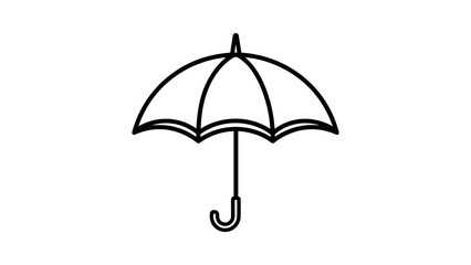 Umbrella icon simple line art vector  © Sumondesigner_42