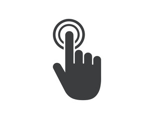 Obraz premium Hand touch gesture icon. Finger click pointer vector symbol.