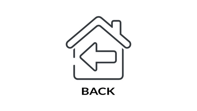 Back to home page line icon. Return button for UI design