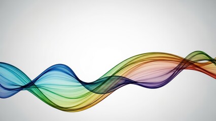 Colorful abstract wave pattern in motion on white background