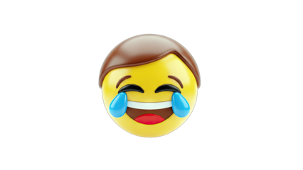 Laughing Emoji with Tears on White Background
