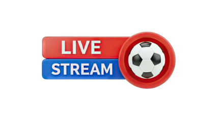Live Stream Football Match Icon on White Background