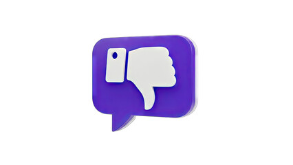 Dislike Icon in a Speech Bubble on White Background