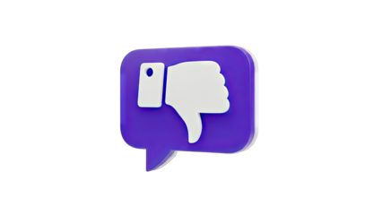 Dislike Icon in a Speech Bubble on White Background