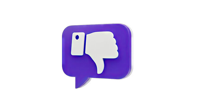 Dislike Icon in a Speech Bubble on White Background