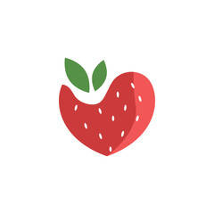 Strawberry vector illustration isolated on white background.