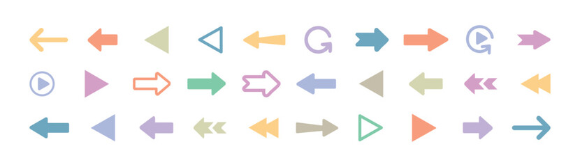 Arrow. different arrow signs, Colorful Arrows icons. Arrow collection. Simple arrow big set. Vector illustration.