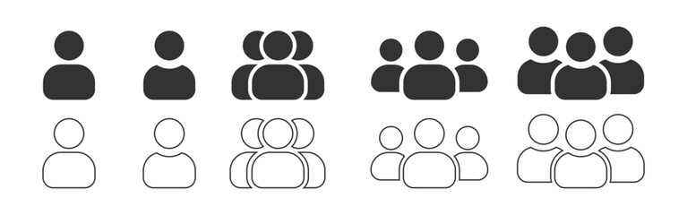 People and user avatar icon collection. Team icons set. People. Group of people icons. Persons symbol - stock  Vector illustration
