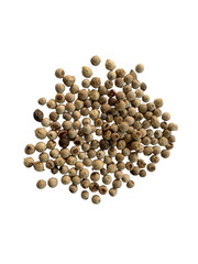 Close up of a Pile of White Peppercorns on a Light Background