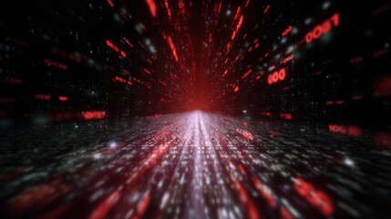 Cyber Tunnel: A mesmerizing tunnel of lights, a digital realm, and futuristic technology, evokes the feeling of a futuristic journey through an immersive cyber landscape.