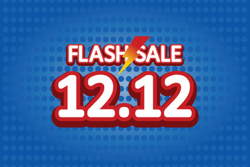 Super Sale Flash Sale Discount Banner Template Design 12.12 Shopping Day, special offers for customers.