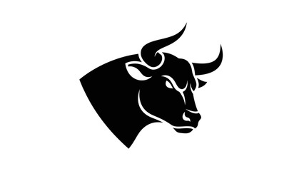 Iconic black bull head symbol with powerful horns, representing strength and determination