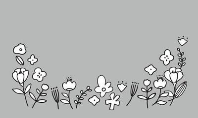 線画の北欧風イラストフレーム。草木と花の植物背景フレーム。手描きの草木。北欧風背景。
Line drawing Scandinavian style illustration frame. Plant background frame with plants and flowers. Hand drawn plants. Scandinavian style background.