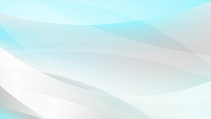 Fototapeta premium Abstract blue grey glossy wave minimal elegant background