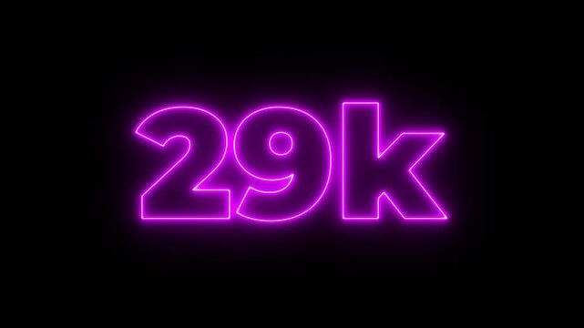 Glowing neon line 31 k text icon isolated,congratulation for 40k. neon 40k Followers Celebration text animation.