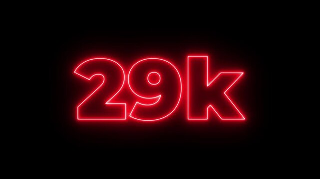 Glowing neon line 31 k text icon isolated,congratulation for 40k. neon 40k Followers Celebration text animation.