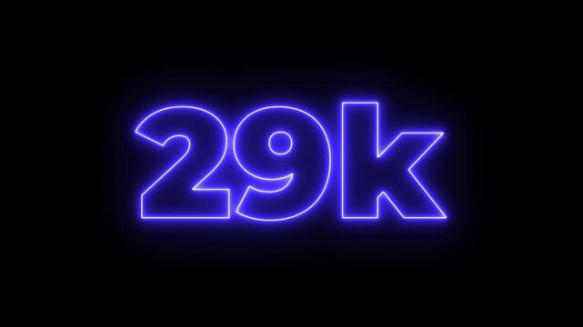 Glowing neon line 31 k text icon isolated,congratulation for 40k. neon 40k Followers Celebration text animation.