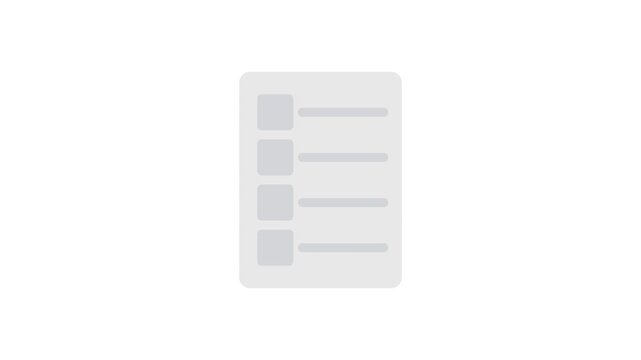 A white checklist displaying four lines for itemization or reminders.