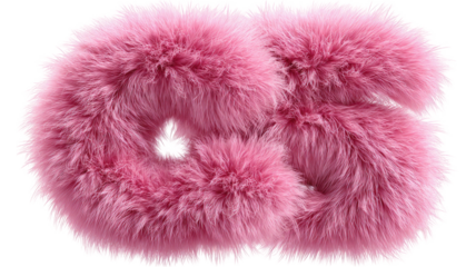 Pink Fur Fabric Sample with 6–7 Numbers Isolated on White Background for Textile Design, Fashion Concept, and Material Reference