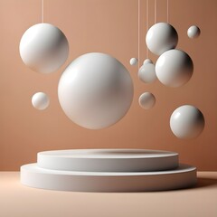 Abstract minimal wall scene mockup products display, Stage showcase