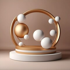 Abstract minimal wall scene mockup products display, Stage showcase