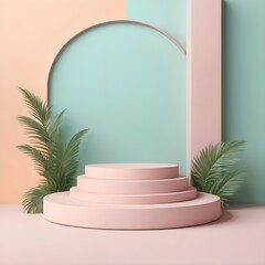 Abstract minimal wall scene mockup products display, Stage showcase