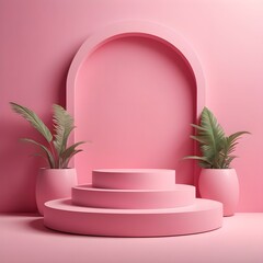 Abstract minimal wall scene mockup products display, Stage showcase
