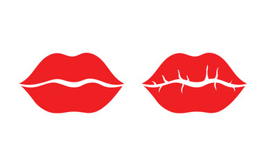 Red Kiss Lips Icon Vector – Love Beauty Makeup Fashion Logo Symbol