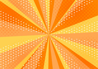 アメコミ風のポップな背景イラスト　集中線・オレンジ