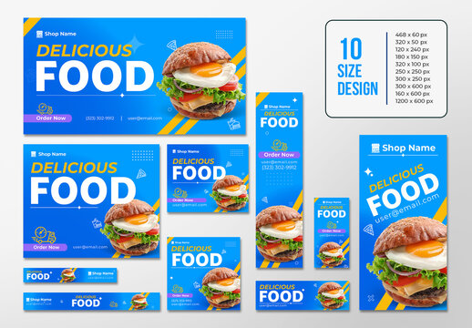 Delicious Fast Food Web Banner Set