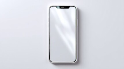 Minimalist smartphone with blank white screen for mockup and design projects