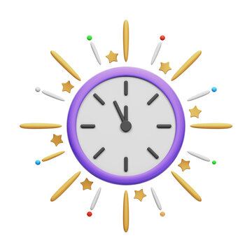 New Year Celebration Rendering Illustration With Transparent Background