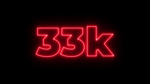 45k number text icon animation followers or subscribers and like comment letter celebration on black background