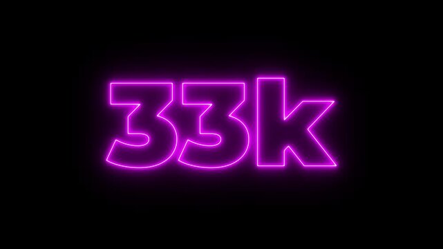 45k number text icon animation followers or subscribers and like comment letter celebration on black background
