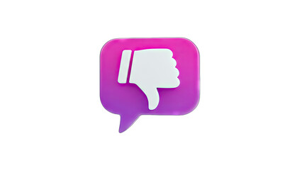 Fototapeta premium 3D Thumbs Down Icon in a Speech Bubble