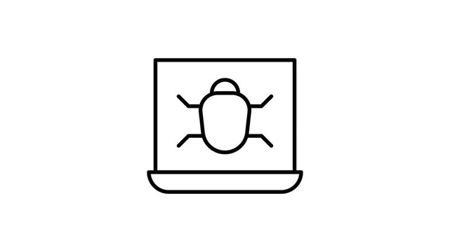 A laptop with a small bug crawling on its surface, highlighting a potential pest issue in a workspace.