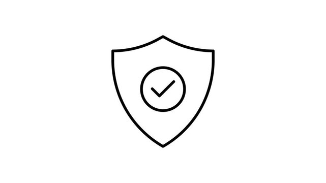 A green shield featuring a prominent tick mark, symbolizing security or approval.